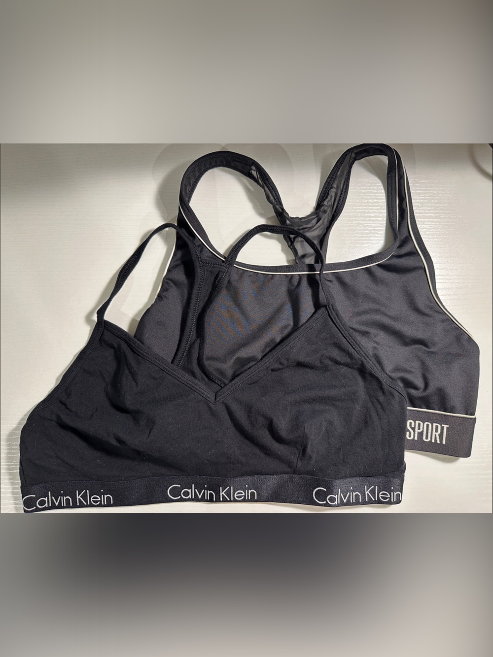 Calvin Klein x Victoria Sport Black Racerback Sports Bralette